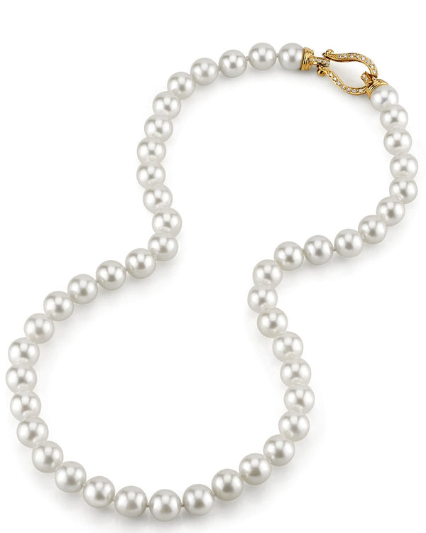 White Japanese Hanadama Akoya Pearl Necklace 8 5 9 0mm Pure Pearls