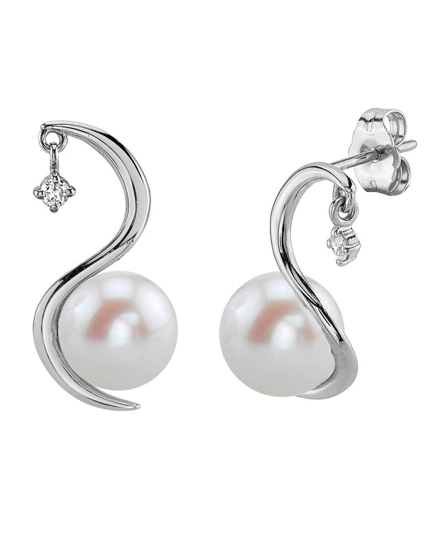 10mm White Freshwater Round Pearl Stud Earrings