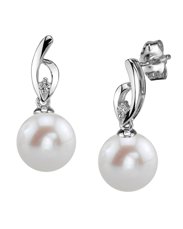 Freshwater Pearl & Diamond Lois Earrings - Pure Pearls