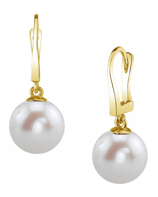 10mm White Freshwater Round Pearl Stud Earrings