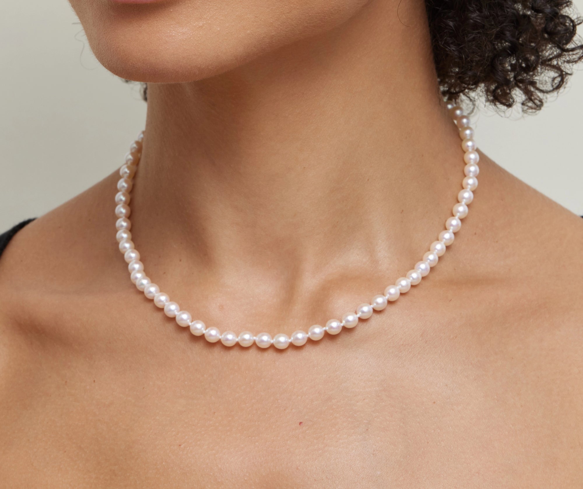 Japanese Akoya White Pearl Necklace, 5.0-5.5mm - AA+ Quality