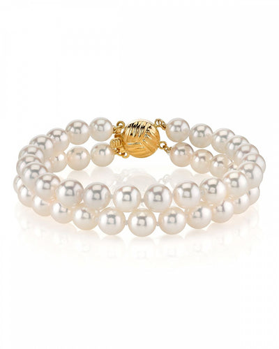 Japanese Akoya Double Pearl Bracelet - Various Sizes - Third Image