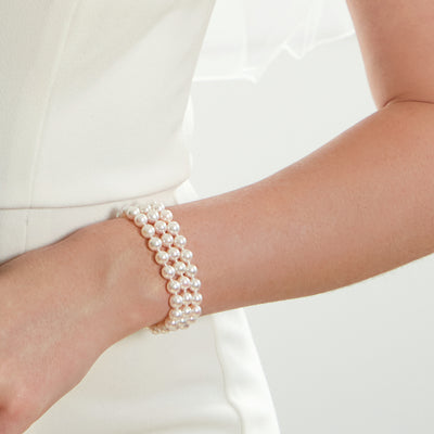 Triple Akoya Pearl Bracelet - Model Image