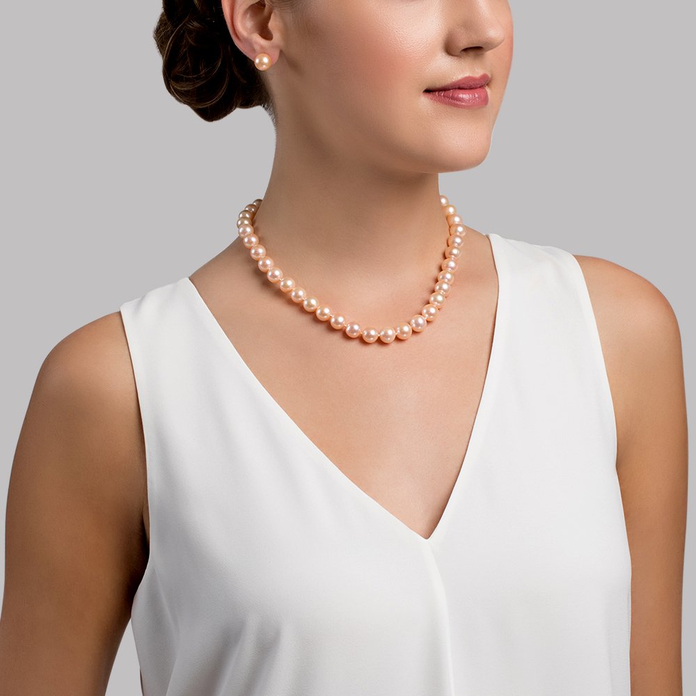 Tahitian pearl necklace - 9k yellow gold with diamonds - CDTOJD1105 –  Tahiti Pearl Market