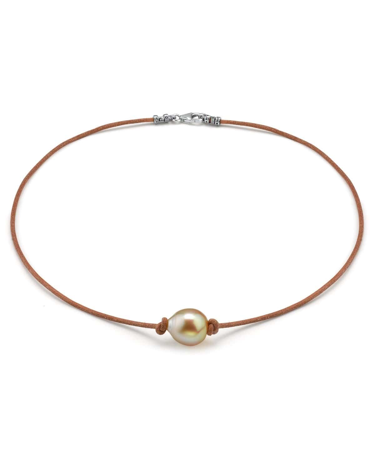 Pearls and leather choker shops and bracelet