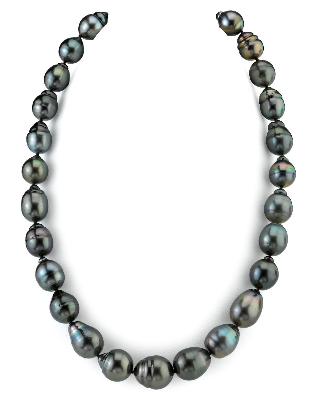 9 x 11mm Grey Baroque Tahitian Pearl Necklace 32 Inches | American Pearl