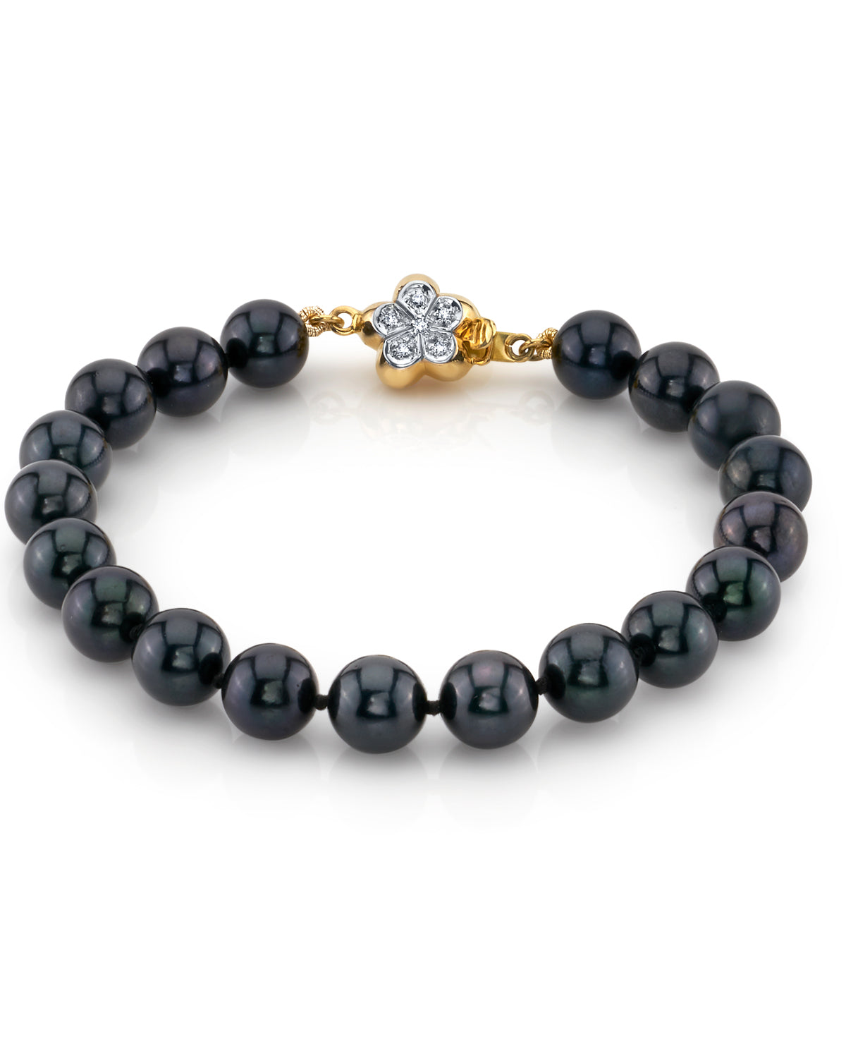 Black Japanese Akoya Pearl Bracelet, 7.5-8.0mm - Pure Pearls