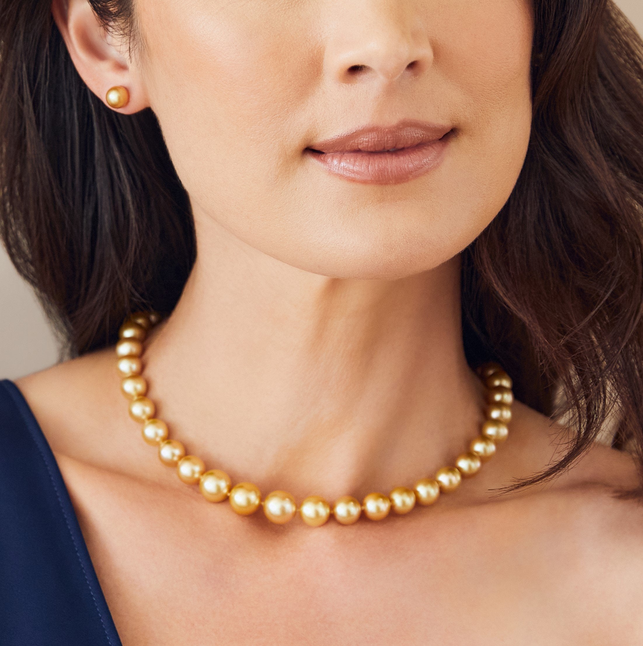Sand and Sea Golden South Sea Pearl and Turquoise Necklace - Assael