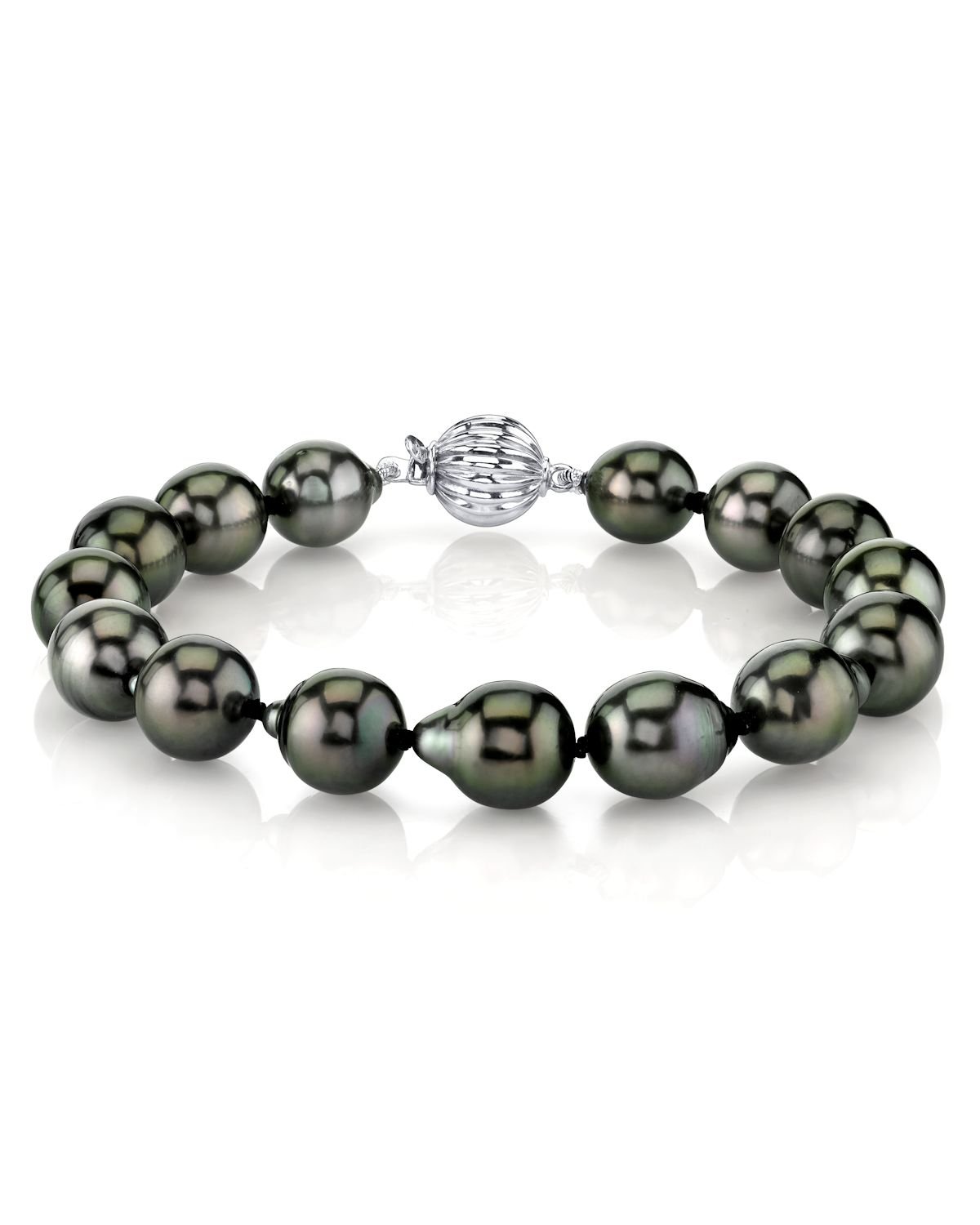 Tahitian South Sea Pearl Braided Wave Bracelet For Men - Various Sizes