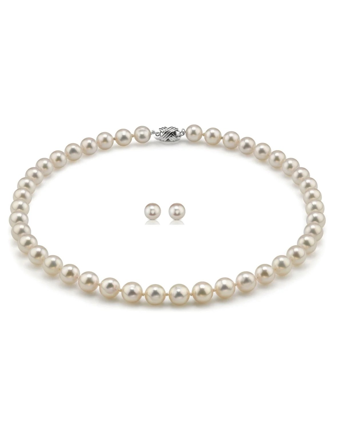 AAAA 16-22 Inch Japanese Akoya Pearl Necklace 6-8mm White Akoya