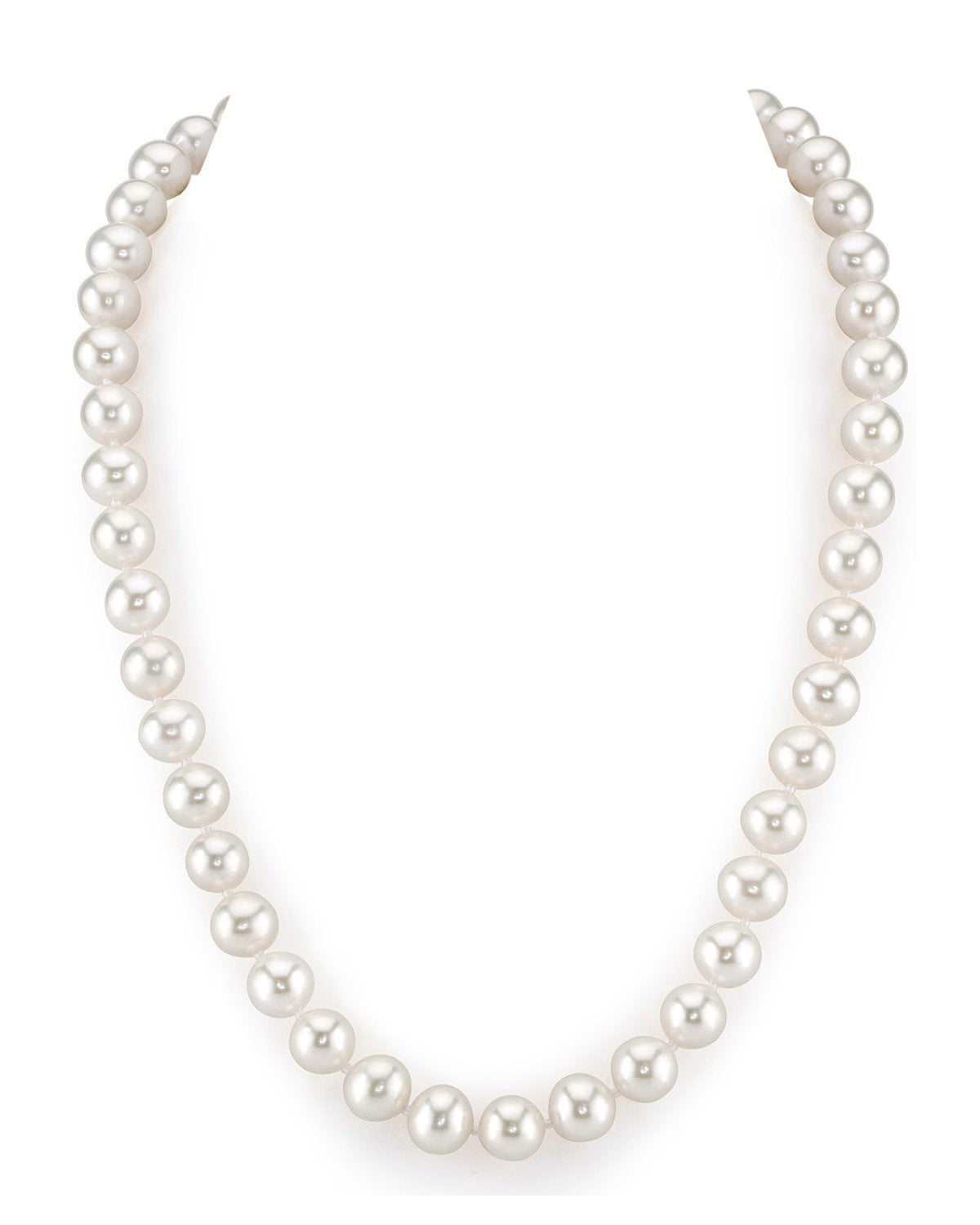 9-10mm White Freshwater Choker Length Pearl Necklace - AAAA