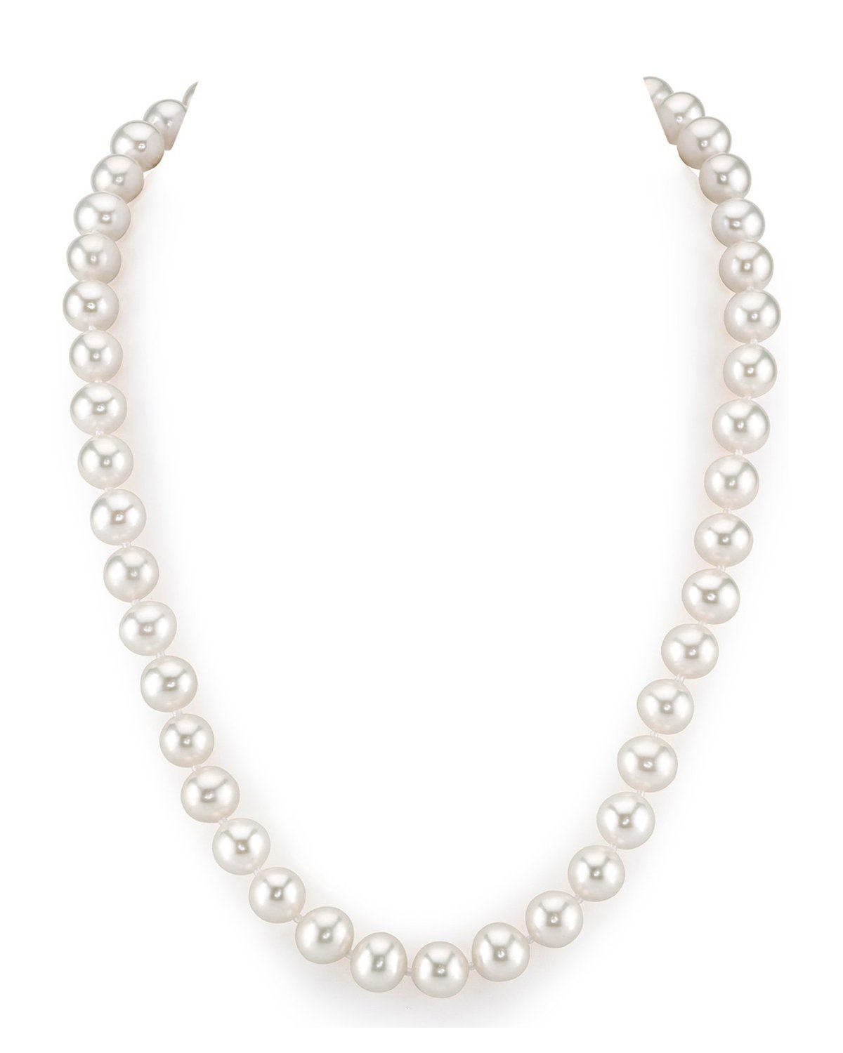 8.5-9.5mm White Freshwater Pearl Necklace - AAA Quality - Pure Pearls