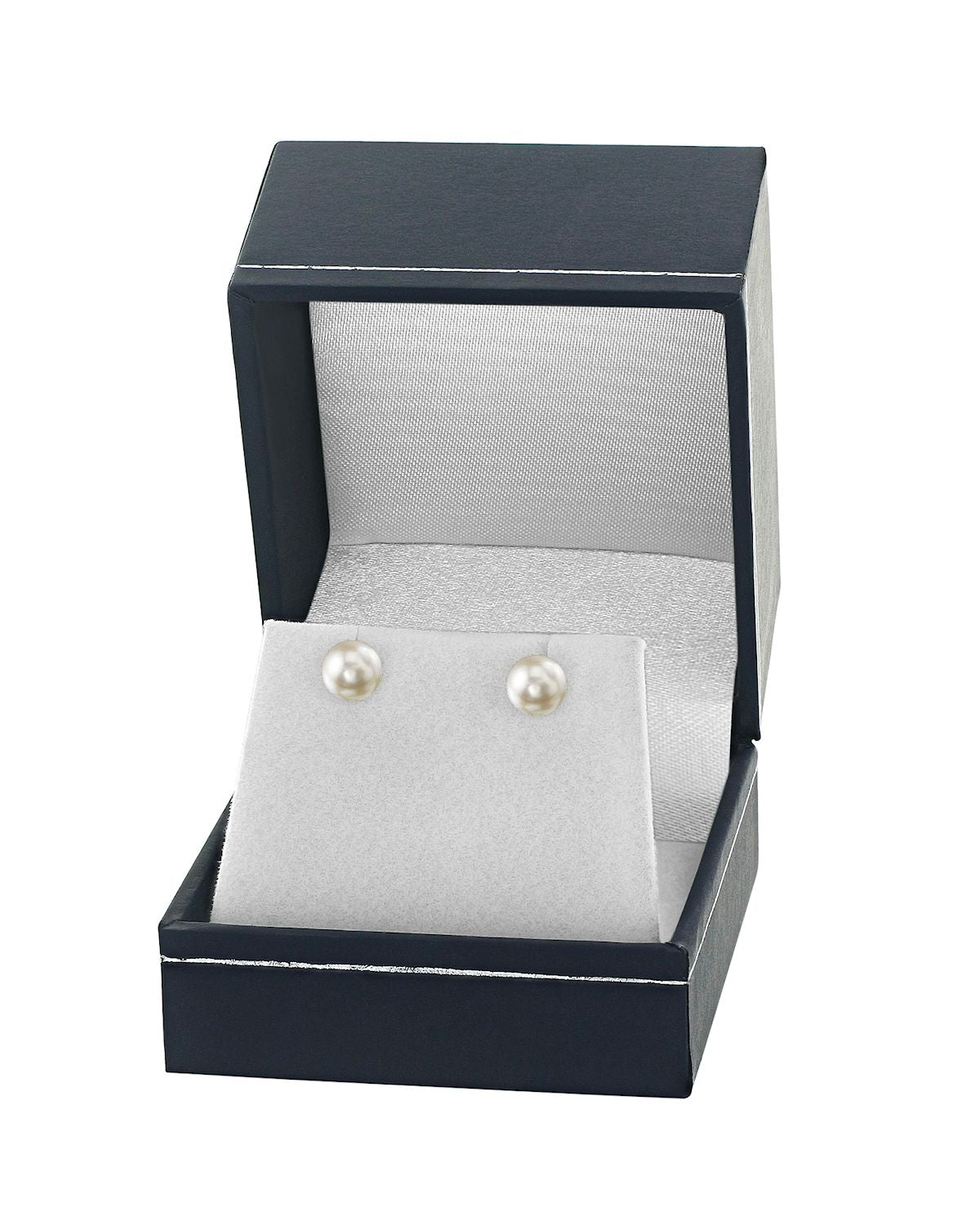 6.5-7.0mm White Akoya Round Pearl Stud Earrings - Pure Pearls