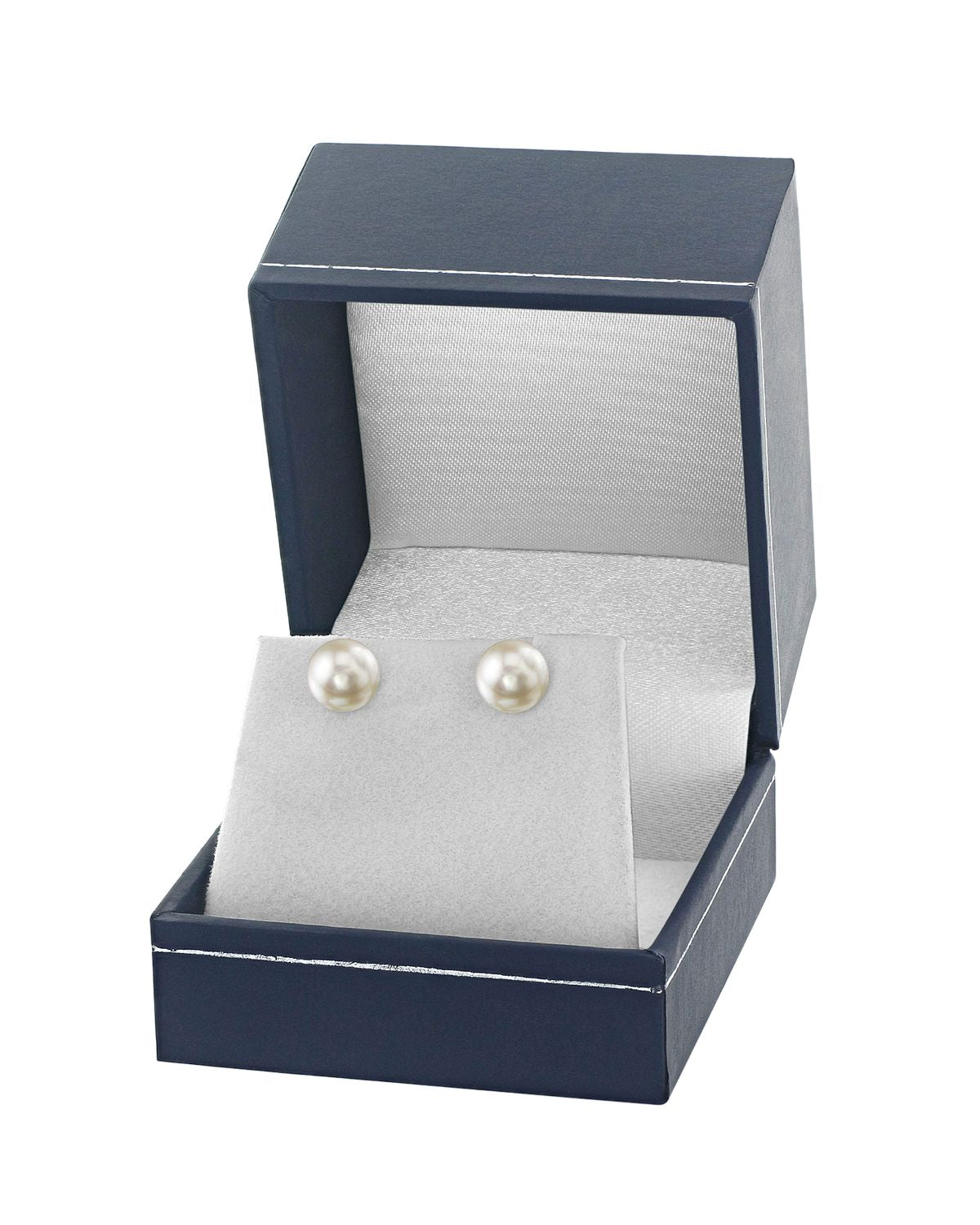 8.5-9.0mm White Akoya Round Pearl Stud Earrings - Pure Pearls