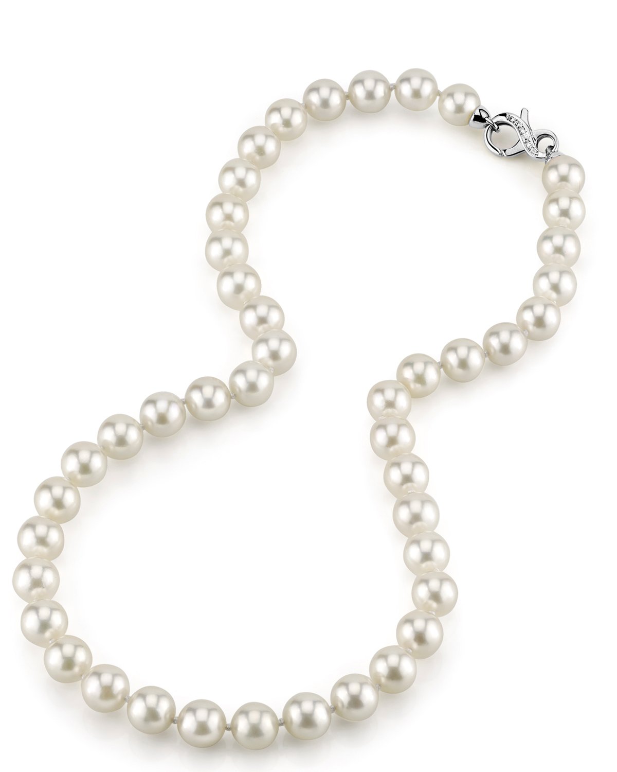 White Japanese Akoya Pearl Necklace, 9.0-9.5mm - AAA Quality