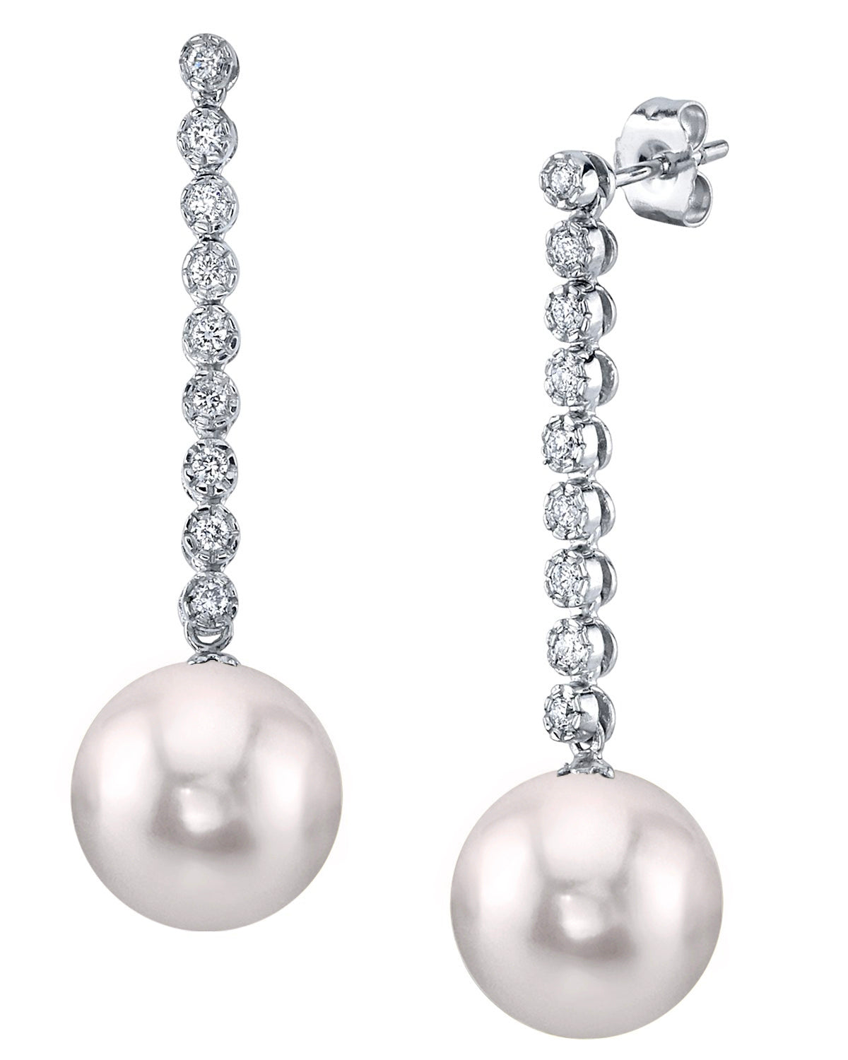 6.5-7.0mm White Akoya Round Pearl Stud Earrings - Pure Pearls