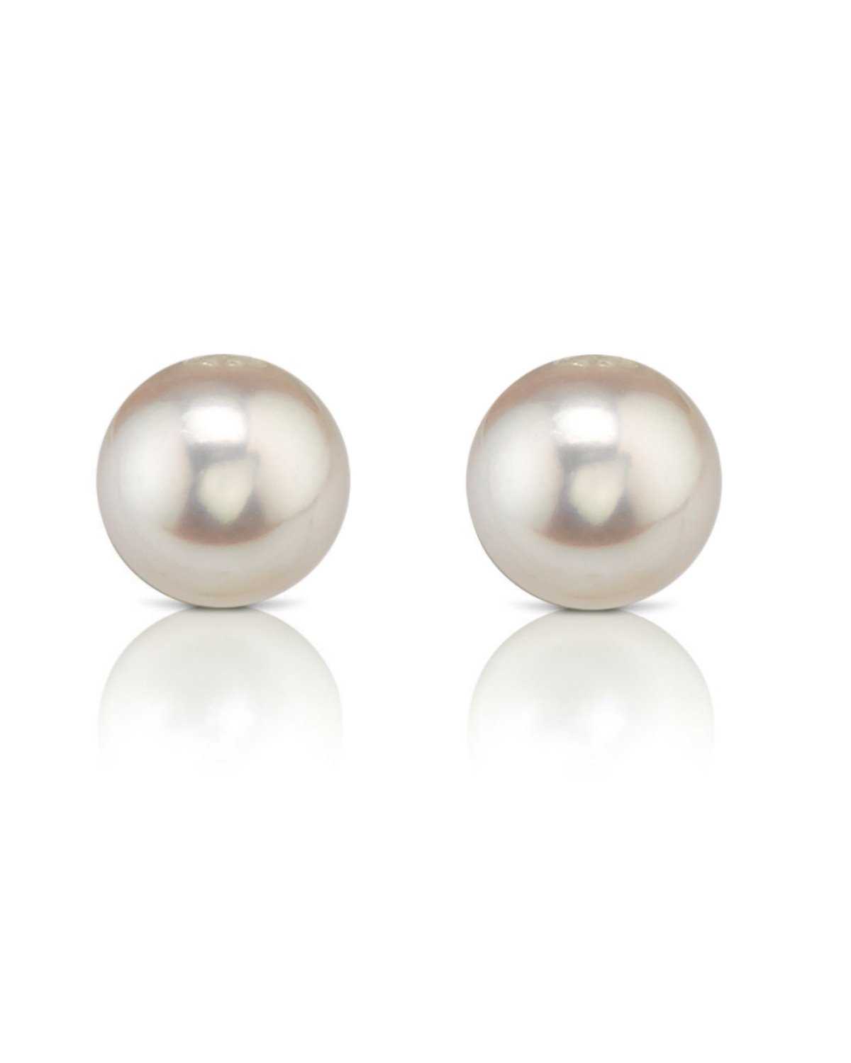 8.5-9.0mm Hanadama Akoya Round Pearl Stud Earrings - Pure Pearls