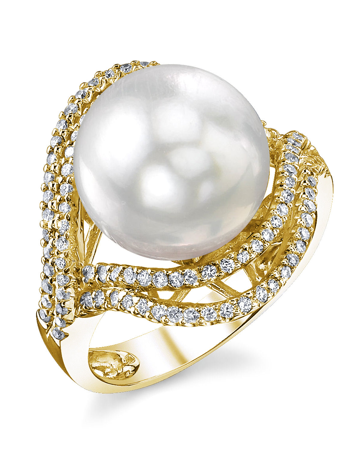 Golden Pearl & Diamond Clara Ring