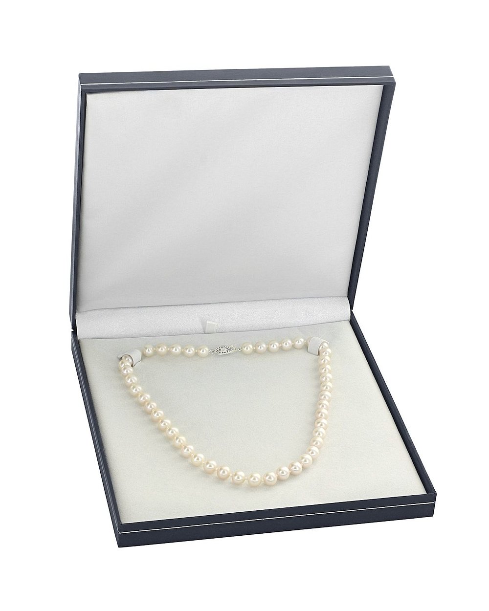 9.5-10.5mm White Freshwater Pearl Necklace - AAA Quality - Pure Pearls