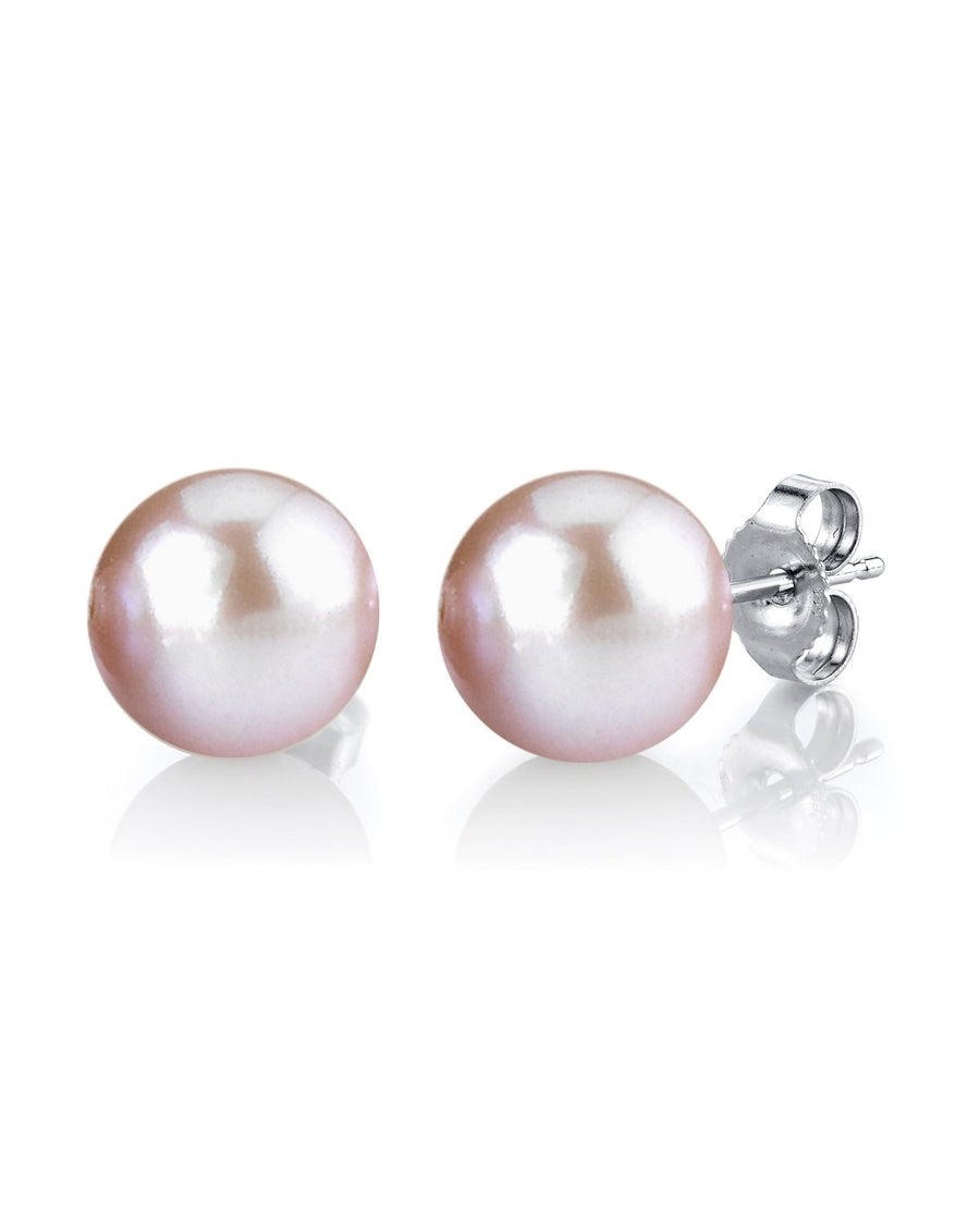 10mm White Freshwater Round Pearl Stud Earrings