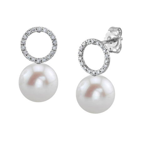 Freshwater Pearl & Diamond Maya Earrings - Pure Pearls