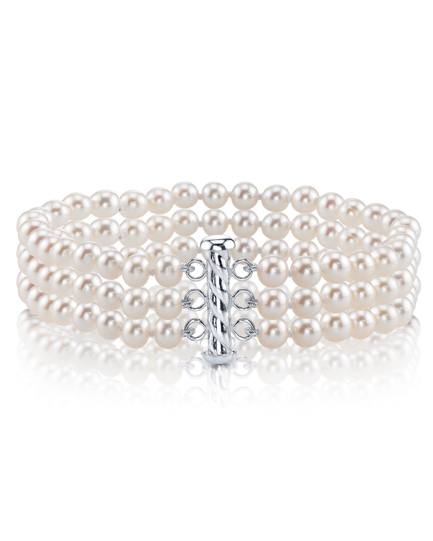 Triple-Strand Japanese Akoya Pearl Bracelet - Pure Pearls