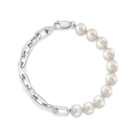 Crystal White Pearl Blessing Bracelet With Gold Links – The Good Life  Boutique