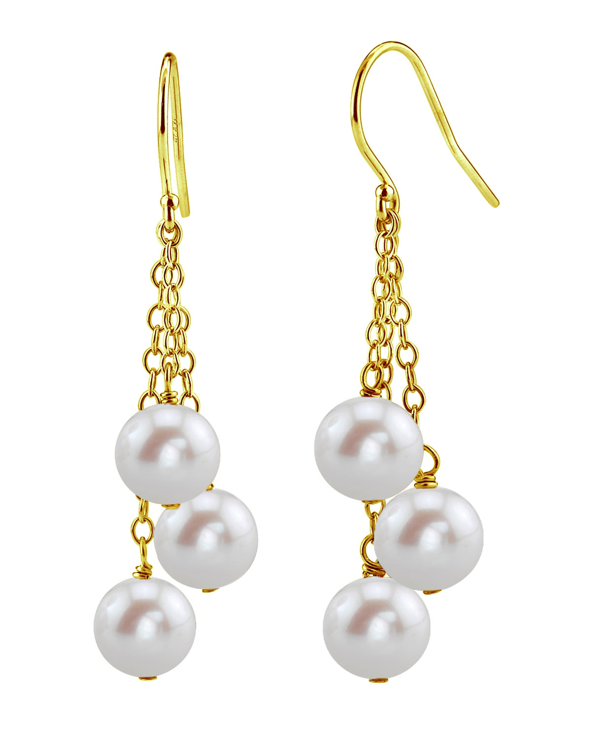 Crystal Quartz Gemstone and Pearl Cluster Drop Earrings – Marshcreekjewelry